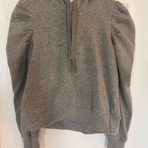 Rebecca Minkoff Janine Gray Puff-Sleeve Hoodie Sweatshirt
